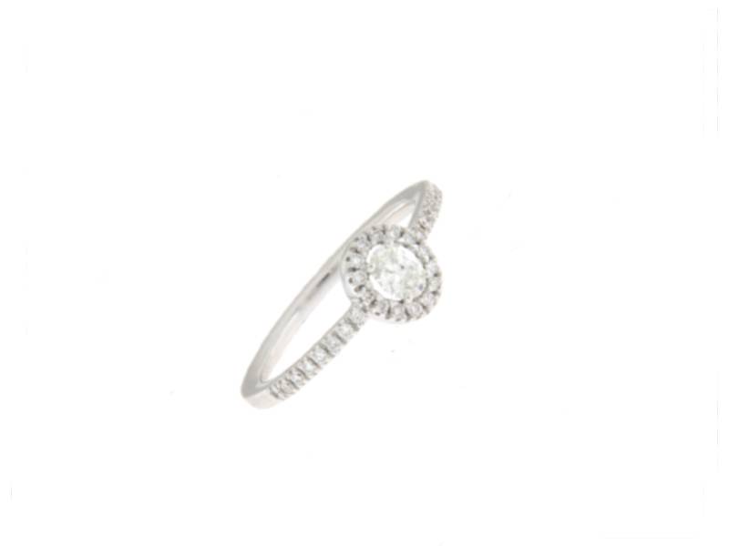 18KT WHITE GOLD SOLITAIRE RING WITH DIAMONDS JUNIOR B A12941B
