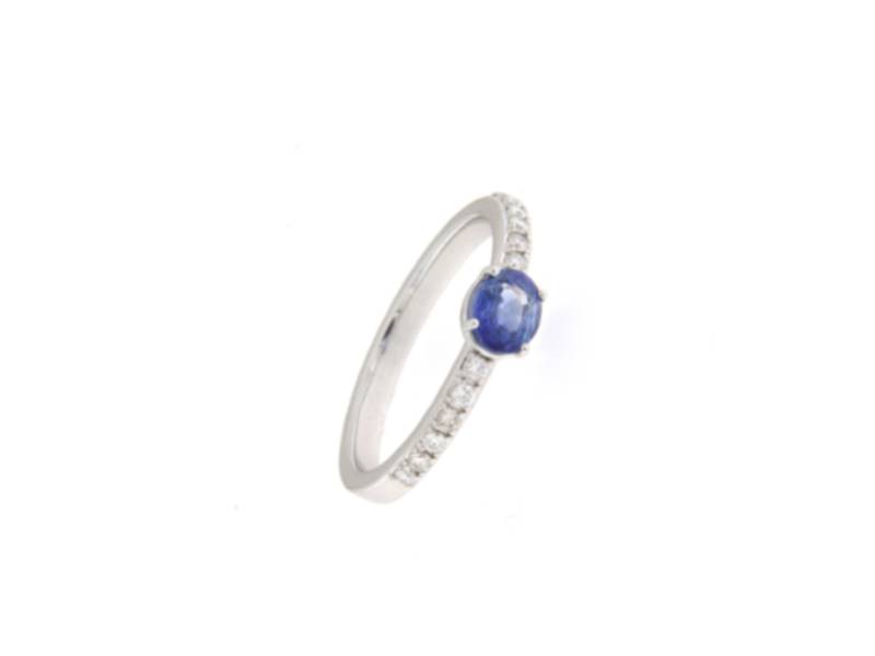 18KT WHITE GOLD RING WITH DIAMONDS AND SAPPHIRE JUNIOR B A13933/ZB2