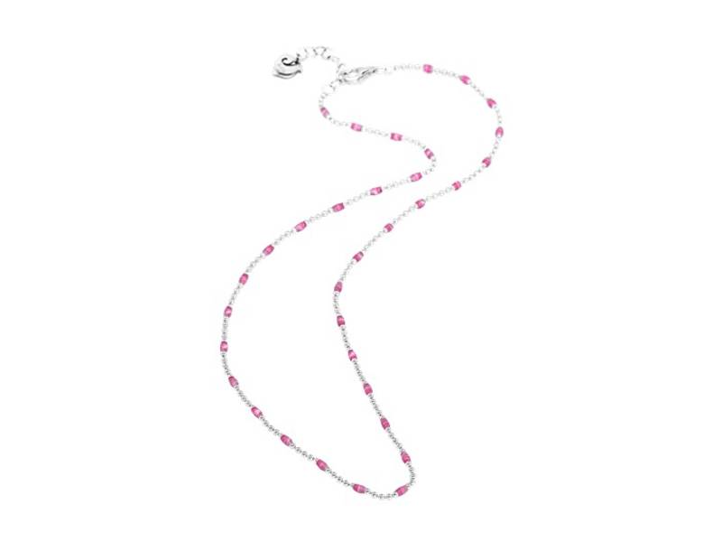 SILVER CHAIN WITH PINK ENAMEL ET VOILA' CHANTECLER 42423