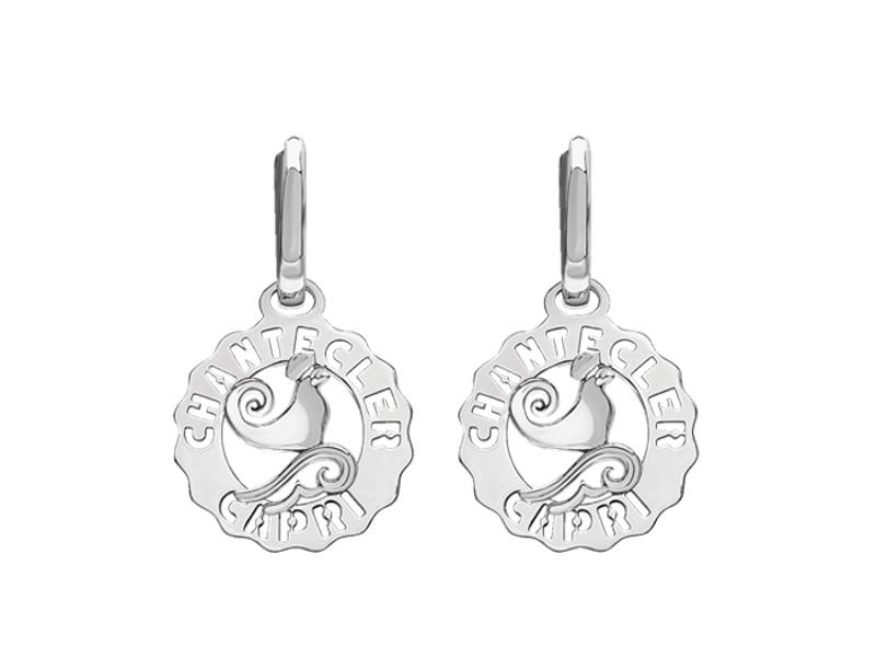 SILVER MINI LOGO ROOSTER EARRINGS ET VOILA' CHANTECLER 42446