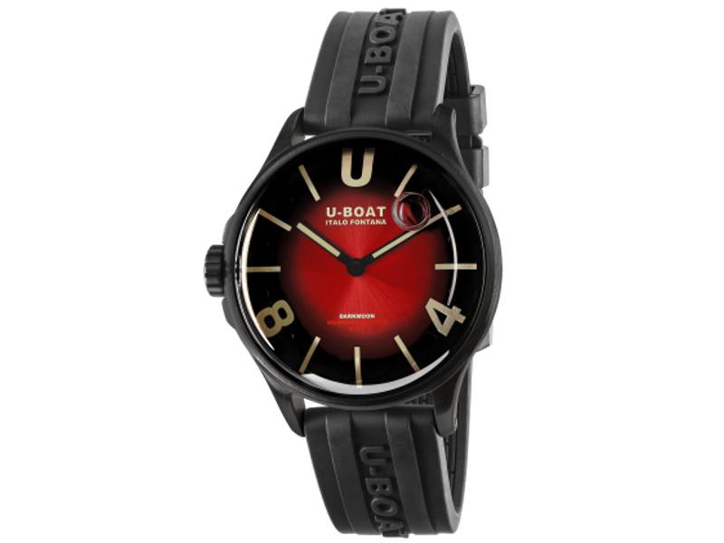 QUARZT MEN'S WATCH STEEL-BLACK PVD/RUBBER DARKMOON U-BOAT 9501