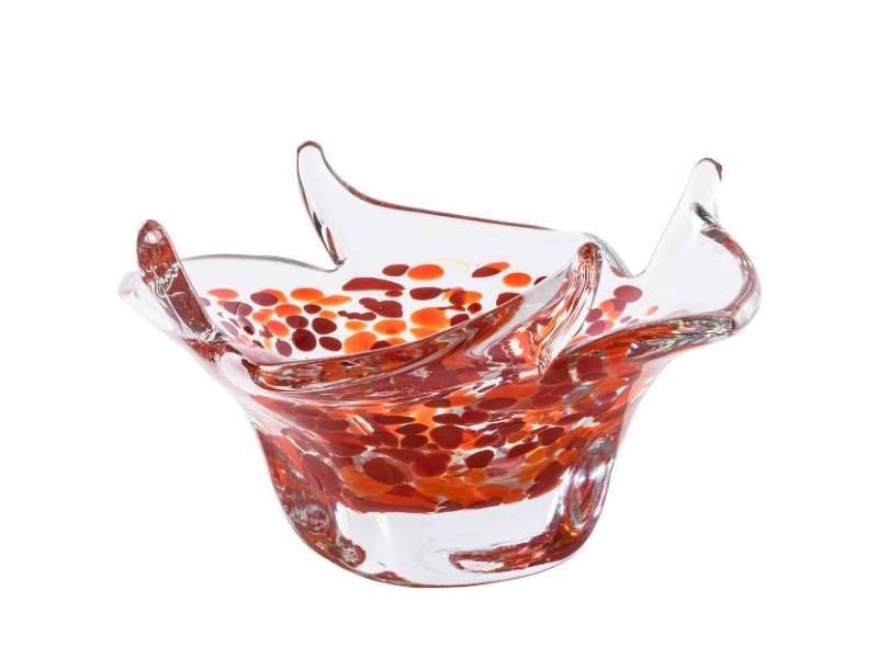 VASO CRISTALLO / MACCHIE ROSSE E CORALLO EDIZIONE LIMITATA 99 PEZZI MARCO PIVA BLOOM COLLECTION VENINI 696.03