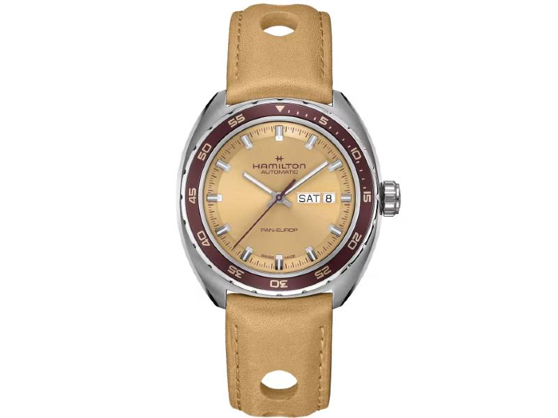 AUTOMATIC MEN'S WATCH STEEL/LEATHER PAN EUROP AMERICAN CLASSIC HAMILTON H35435820