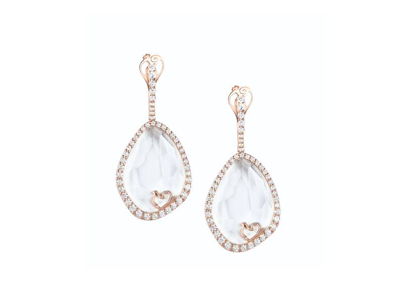 18KT ROSE GOLD EARRING WITH CRYSTAL SAPPHIRE AND DIAMONDS ENCHANTE' CHANTECLER 33590