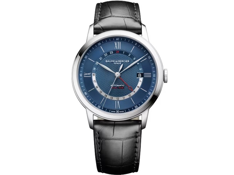 AUTOMATIC MEN'S WATCH STEEL/LEATHER GMT CLASSIMA BAUME & MERCIER M0A10482