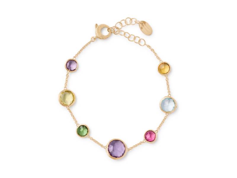18KT YELLOW GOLD BRACELET WITH MULTICOLOURED GEMSTONES JAIPUR COLOUR MARCO BICEGO BB2710 MIX01