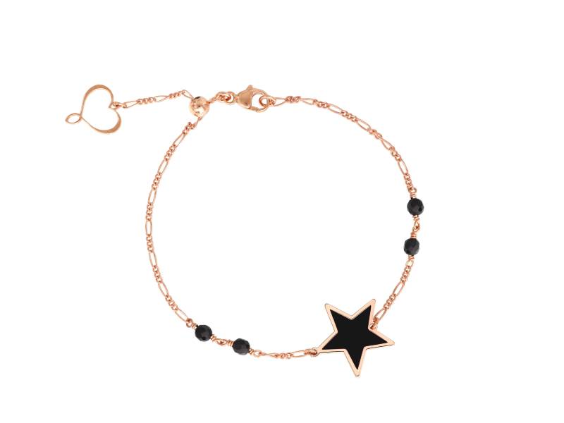 SILVER BRACELET WITH BLACK ENAMEL STAR AND SPINEL STONES CATHEDRAL STARS MAMAN ET SOPHIE BPCAT152P