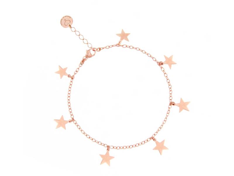 SILVER BRACELET WITH 7 STARS HEARTS, STARS, FOUR LEAVES CLOVER MAMAN ET SOPHIE BR00317