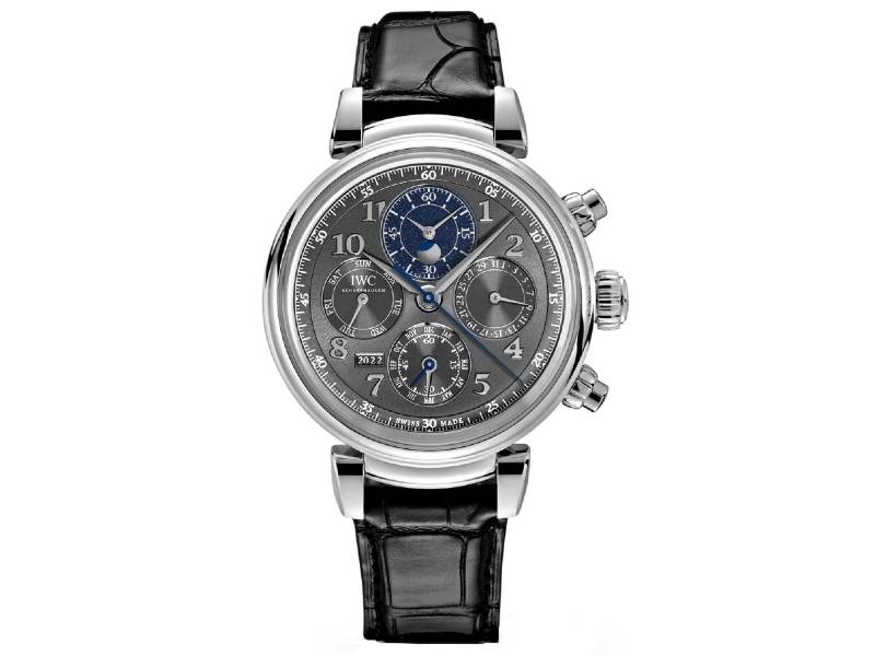 AUTOMATIC MEN'S WATCH STEEL/LEATHER CHRONOGRAPH PERPETUAL CALENDAR DA VINCI IWC IW392103