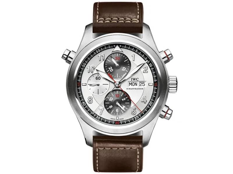 AUTOMATIC MEN'S WATCH STEEL/LEATHER SPITFIRE DOUBLE CHRONOGRAPH PILOT IWC IW371806