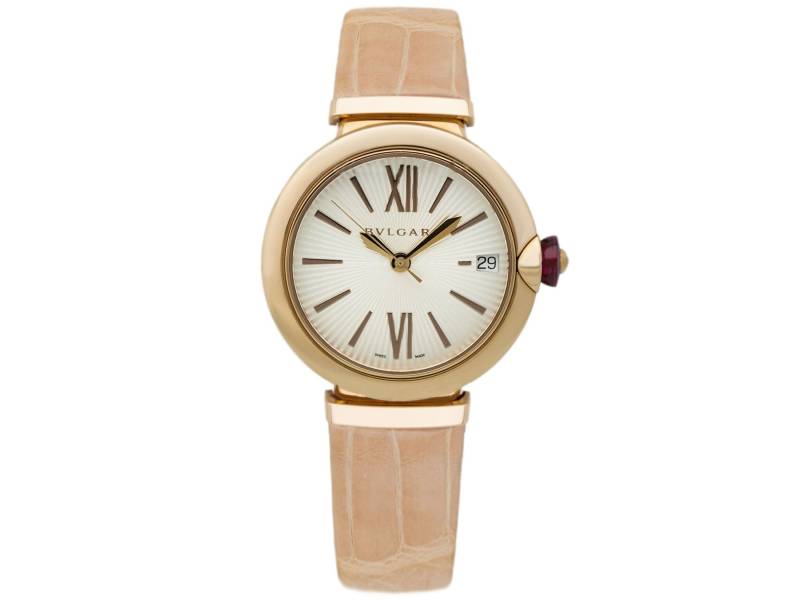 WOMEN'S AUTOMATIC WATCH ROSE GOLD/LEATHER BULGARI LUCEA 102328