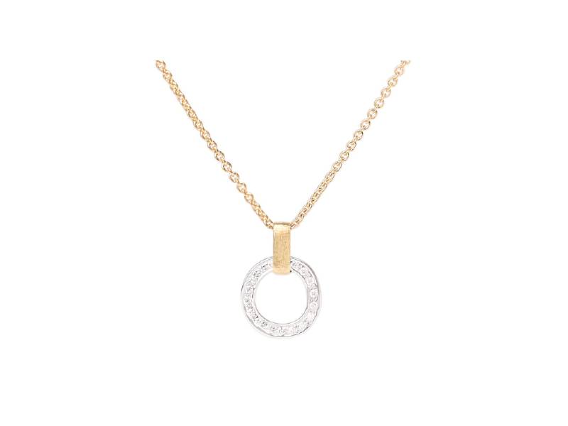 GIROCOLLO CON PENDENTE A CERCHIO IN ORO BIANCO E DIAMANTI JAIPUR LINK CB2662