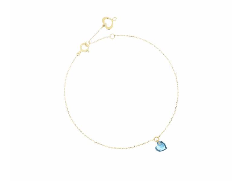 18KT YELLOW GOLD BRACELET WITH LONDON TOPAZ STONE HEART NUDE HEART MAMAN ET SOPHIE BRCUNTP
