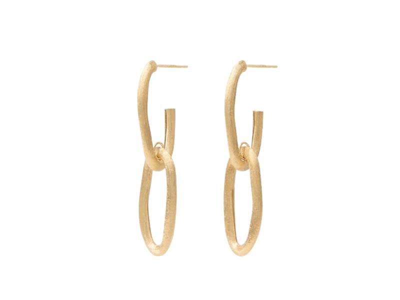 ORECCHINI PENDENTI IN ORO GIALLO A DUE MAGLIE OVALI JAIPUR LINK MARCO BICEGO OB1809