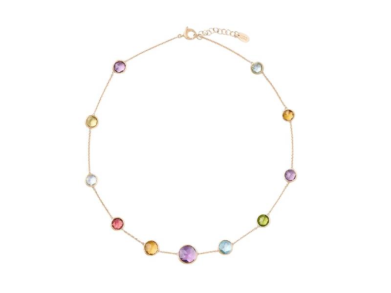 YELLOW GOLD NECKLACE WITH GEMSTONE JAIPUR COLOUR  MARCO BICEGO CB2710 MIX01