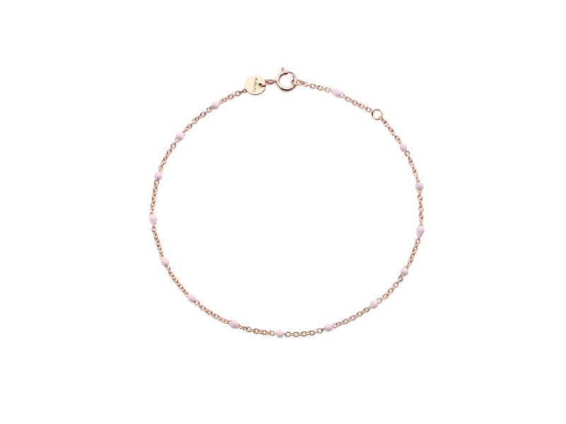 BRACCIALE IN ORO ROSA CON SFERE IN RESINA ROSA DOTS BURATO CS493