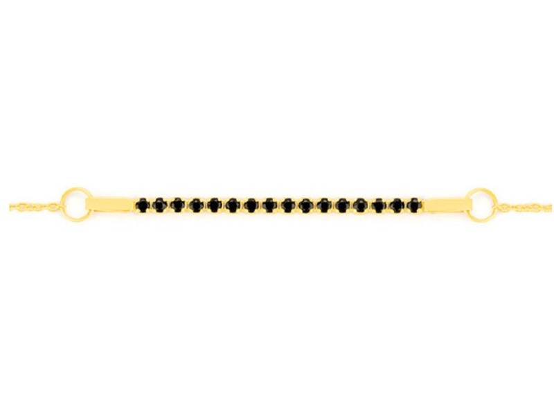 BRACCIALE ORO GIALLO 18 KT E SPINELLI NERI FACET BY11HSC0GYN70