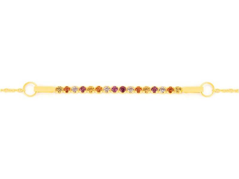 18 KT YELLOW GOLD BRACELET WITH SAPPHIRES AND RHODOLITE FACET BY11HCC0GYN70