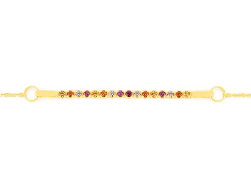 BRACCIALE ORO GIALLO 18 KT ZAFFIRI E RODOLITE FACET BY11HCC0GYN70