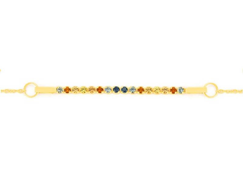 18 KT YELLOW GOLD BRACELET WITH SAPPHIRES AND CITRIN FACET BY11HCC0GYN70