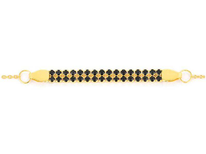 BRACCIALE ORO GIALLO 18 KT E SPINELLI NERI FACET BY12HSC0GYN70