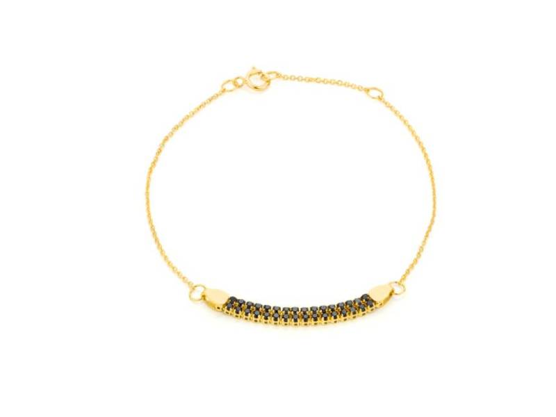 BRACCIALE ORO GIALLO 18 KT E SPINELLI NERI FACET BY12HSC0GYN70