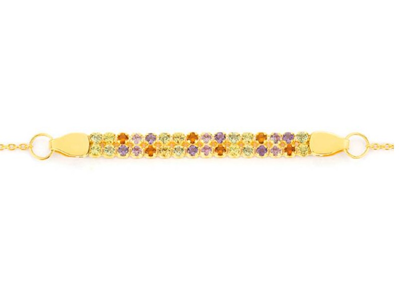 BRACCIALE ORO GIALLO 18 KT E ZAFFIRI, AMETISTA, CITRINO E PERIDOTO FACET BY12HCC0GYN70