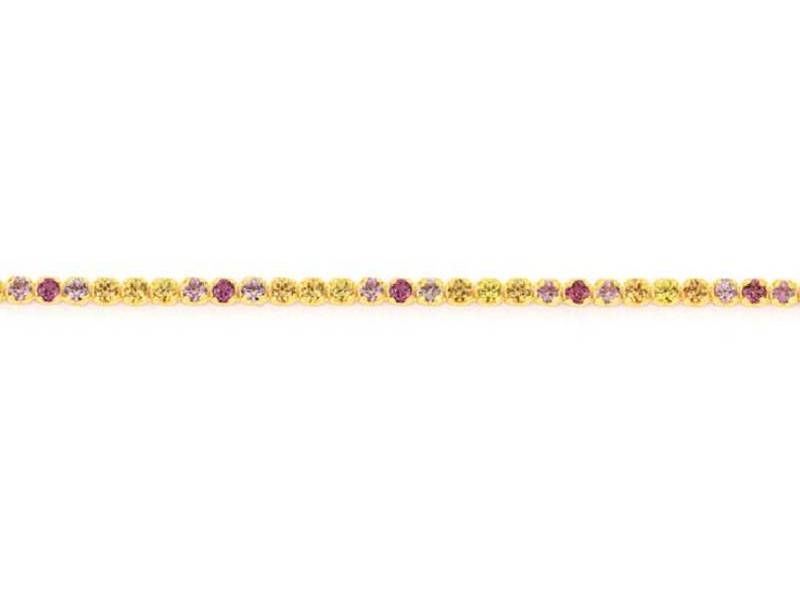 18 KT YELLOW GOLD BRACELET WITH SAPPHIRES AND RHODOLITES BY11HCA0GYN70