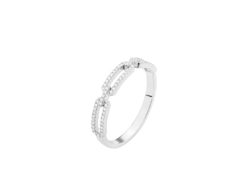 ANELLO IN ORO BIANCO E DIAMANTI FACET R0140S30PWA14