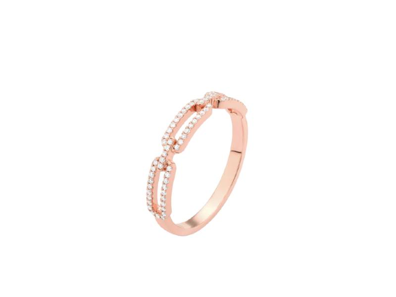 18KT ROSE GOLD RING WITH DIAMONDS FACET R0140S30GPN14