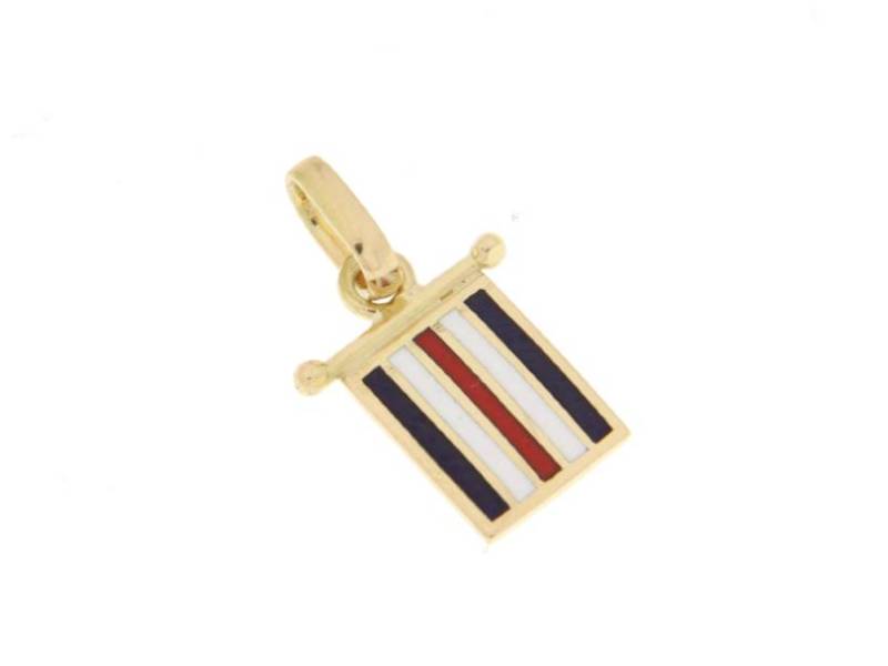 YELLOW GOLD MEN'S MINI FLAG LETTER 