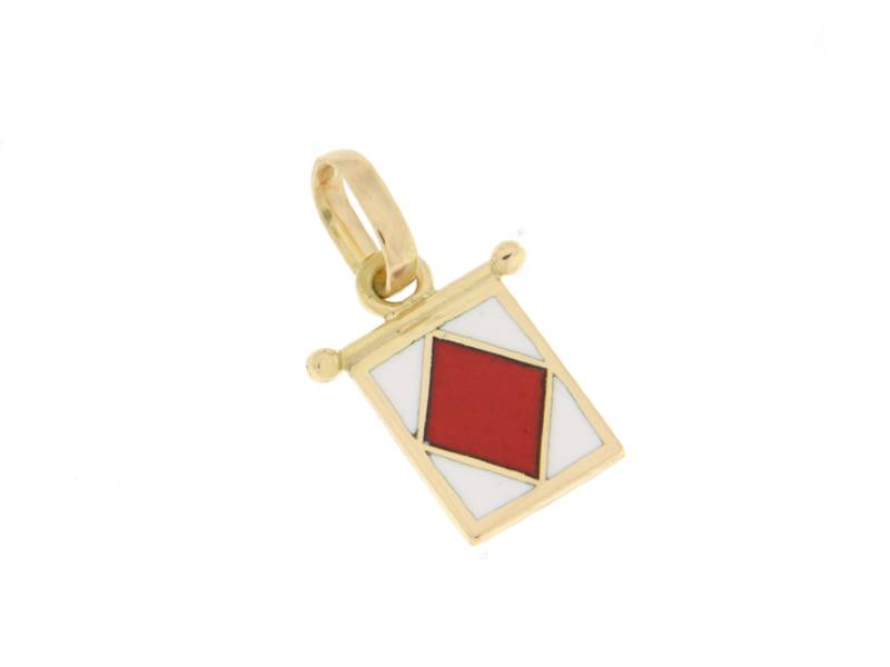 YELLOW GOLD MEN'S MINI FLAG LETTER 