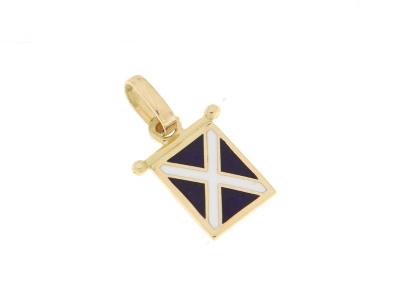 YELLOW GOLD MEN'S MINI FLAG LETTER 