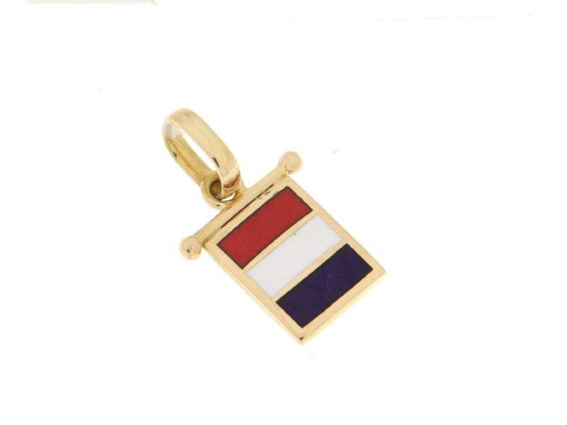 YELLOW GOLD MEN'S MINI FLAG LETTER 