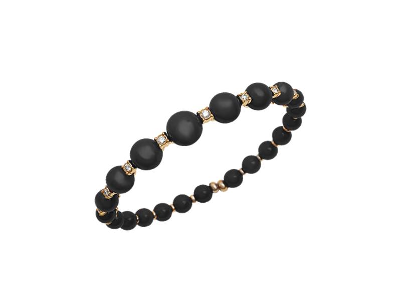 18KT ROSE GOLD BRACELET WITH ONYX AND DIAMONDS CHANTECLER 42323