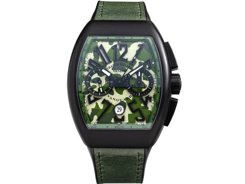 AUTOMATIC MEN'S WATCH TITANIUM/PELLE CHRONOGRAPH CAMOUFLAGE VANGUARD FRANCK MULLER V 45 CC DT CAMOU NR MC (VE)