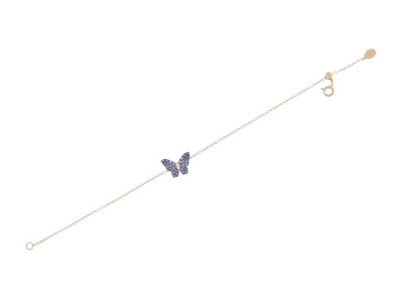 18 KT ROSE GOLD BUTTERFLY BRACELET WITH BLU SAPPHIRES AND DIAMONDS CIELO 1914