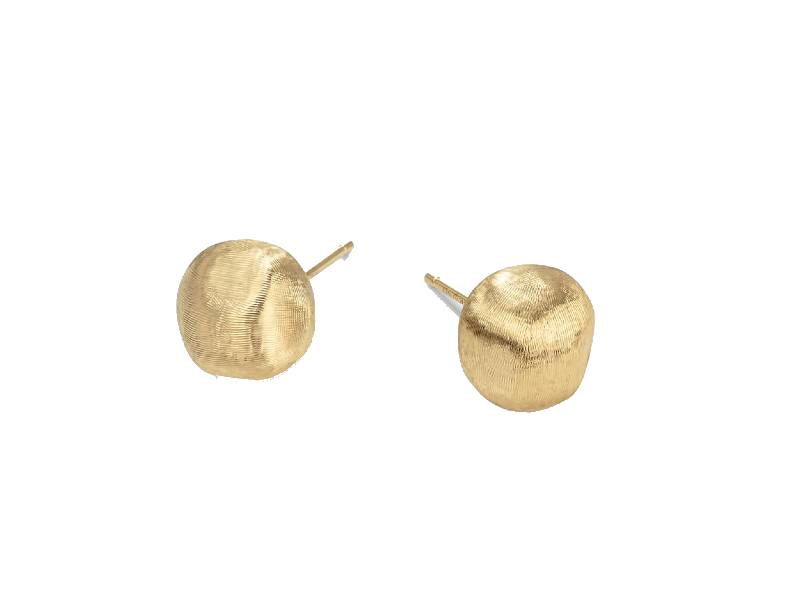 18KT YELLOW GOLD STUD EARRINGS AFRICA OB1015