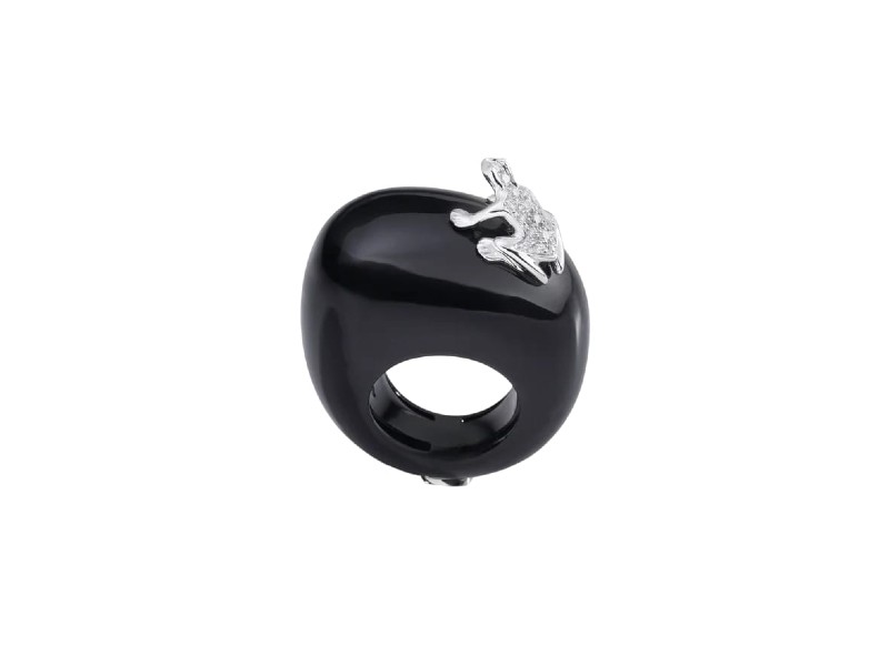 ANELLO HAPPY FROG NERO ORO BIANCO E DIAMANTI DADA ARRIGONI DHF06AN_ TNBBDI