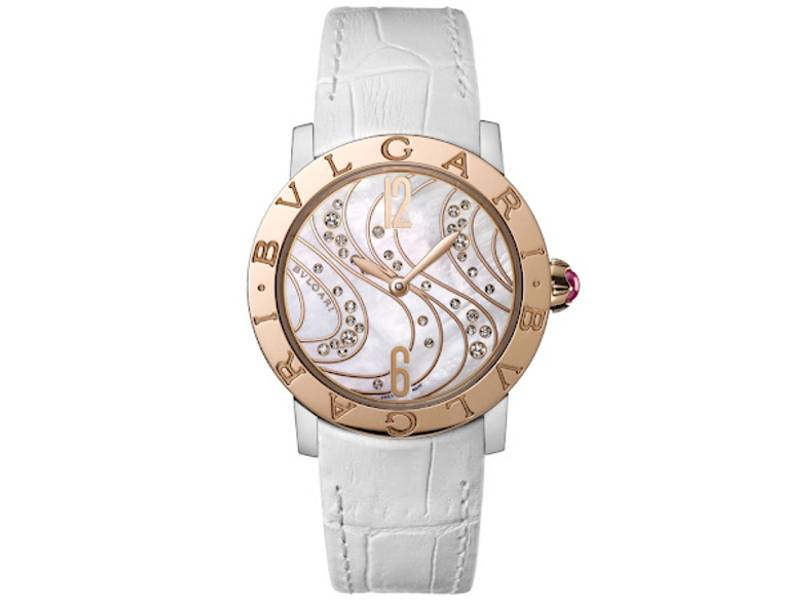 OROLOGIO DONNA AUTOMATICO ACCIAIO/PELLE LUNETTA IN ORO BULGARI BULGARI BULGARI BBL33WCDSPGL-102027