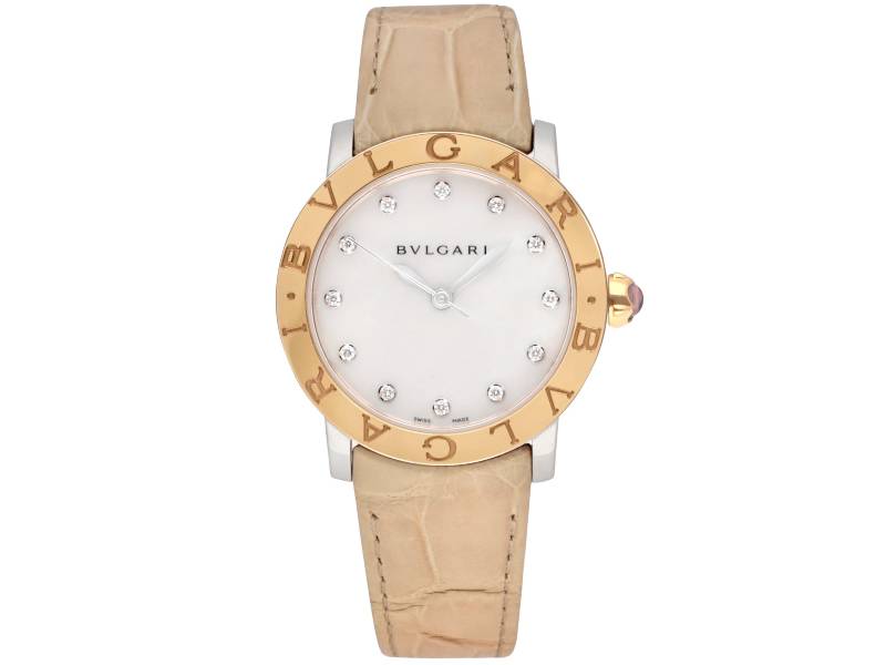 OROLOGIO DONNA AUTOMATICO ACCIAIO/PELLE LUNETTA IN ORO BULGARI BULGARI BULGARI BBL33WSPGL/12-101893