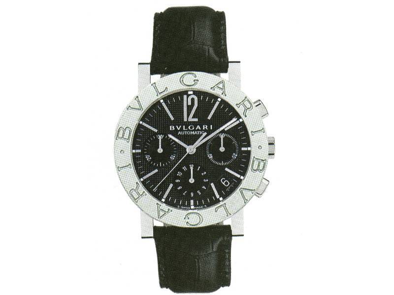 MEN'S AUTOMATIC WATCH CHRONOGRAPH STEEL/LEATHER BULGARI BULAGRI BULGARI  BB38BSLDCH/N 101375