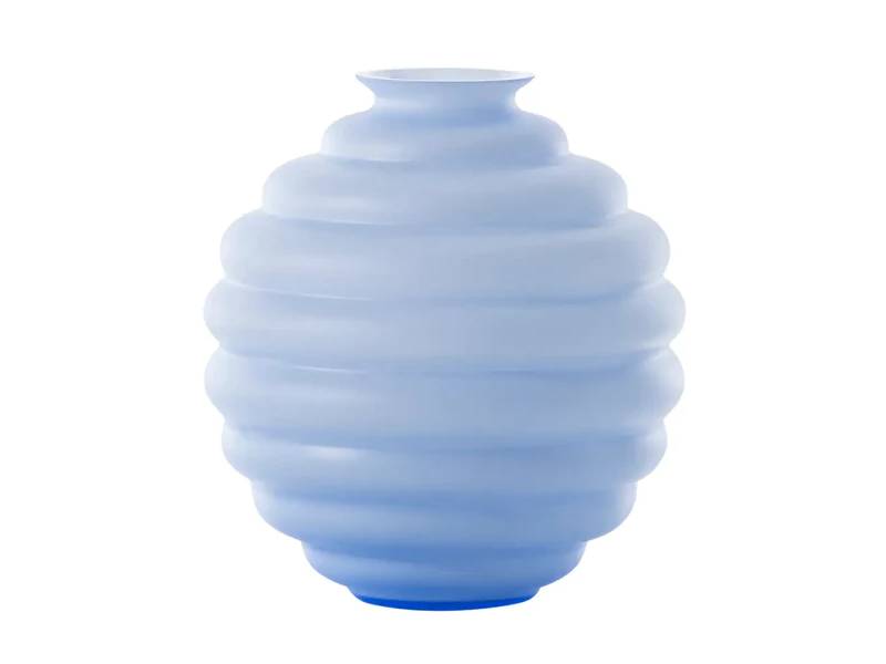 SANDBLASTED DECO SMALL OPALINE VASE  VENINI 707.08