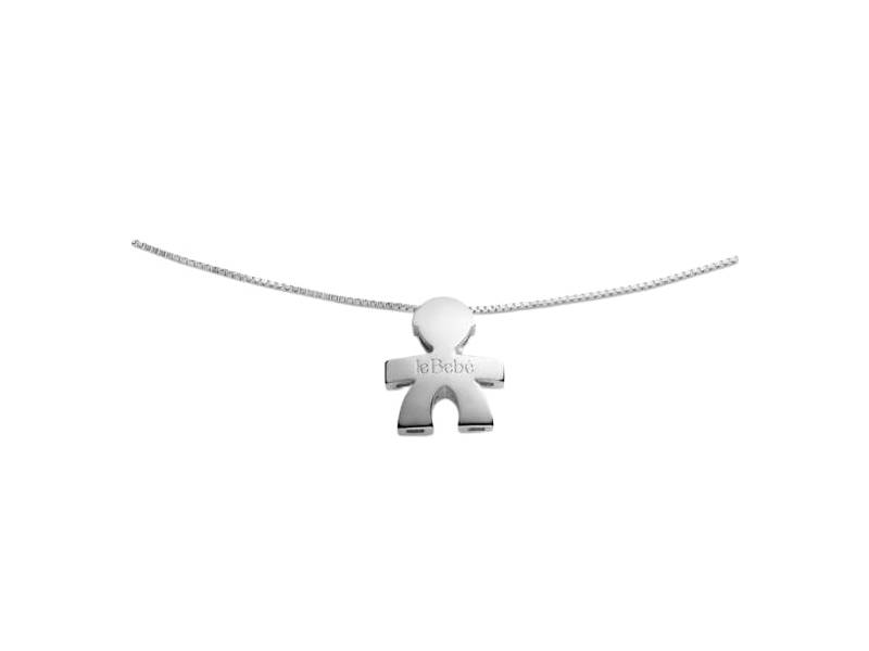 18KT WHITE GOLD NECKLACE WITH BOY SILHOUETTE I TESORINI LE BEBE' LBB920
