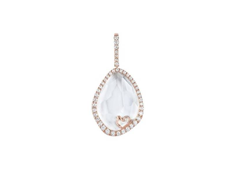 18KT ROSE GOLD PENDANT WITH DIAMONDS AND CRYSTAL SAPPHIRE ENCHANTE' CHANTECLER 33589
