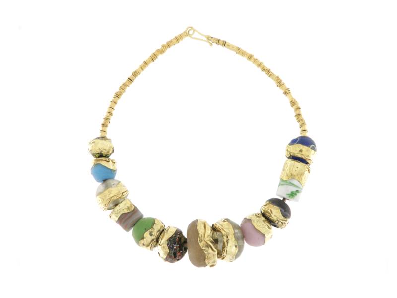18KT YELLOW GOLD NECKLACE WITH MURRINE MISANI C292