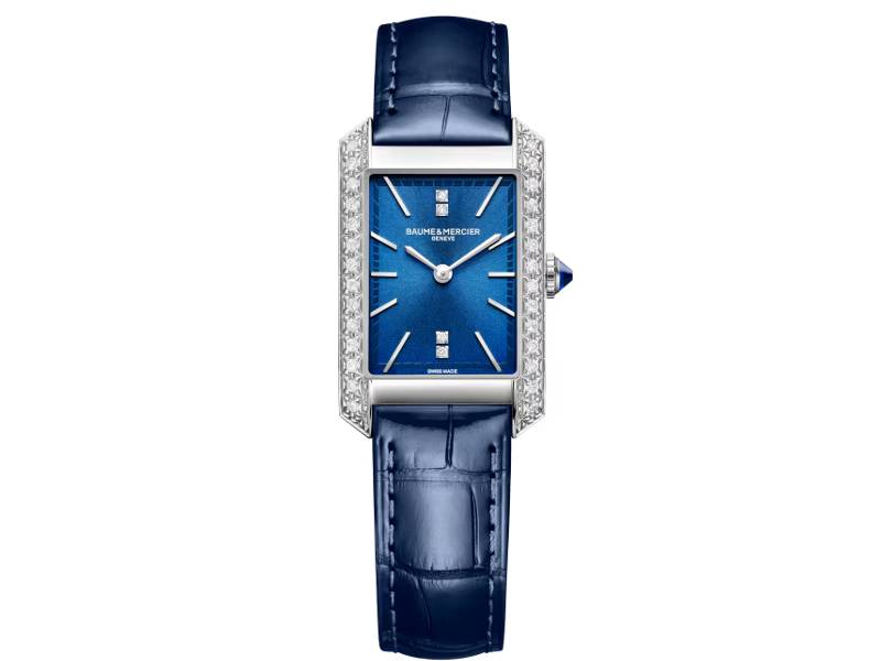 OROLOGIO DONNA QUARZO ACCIAIO/PELLE CON DIAMANTI HAMPTON BAUME & MERCIER M0A10709