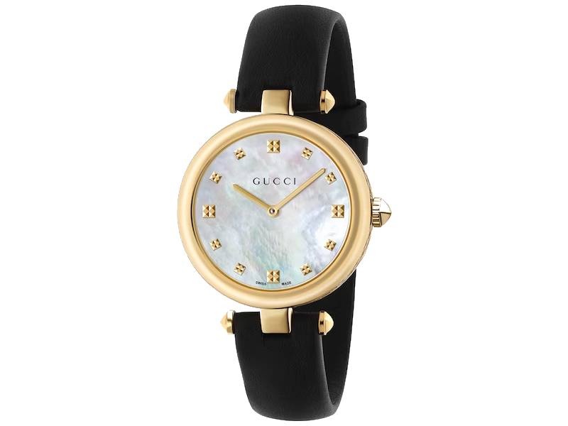 WOMEN'S WATCH QUARTZ PVD/LEATHER MOTHER OF PEARLS DIAMANTISSIMA GUCCI YA141404