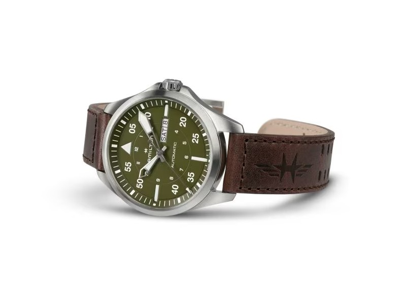 AUTOMATIC MEN'S WATCH STEEL/LEATHER KHAKI PILOT DAY DATE HAMILTON H64635560