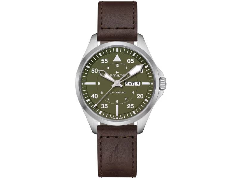 AUTOMATIC MEN'S WATCH STEEL/LEATHER KHAKI PILOT DAY DATE HAMILTON H64635560